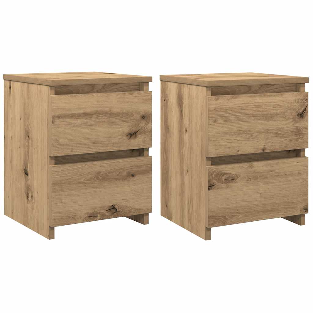 Mesas de cabeceira 2pcs derivados de madeira carvalho artisiano
