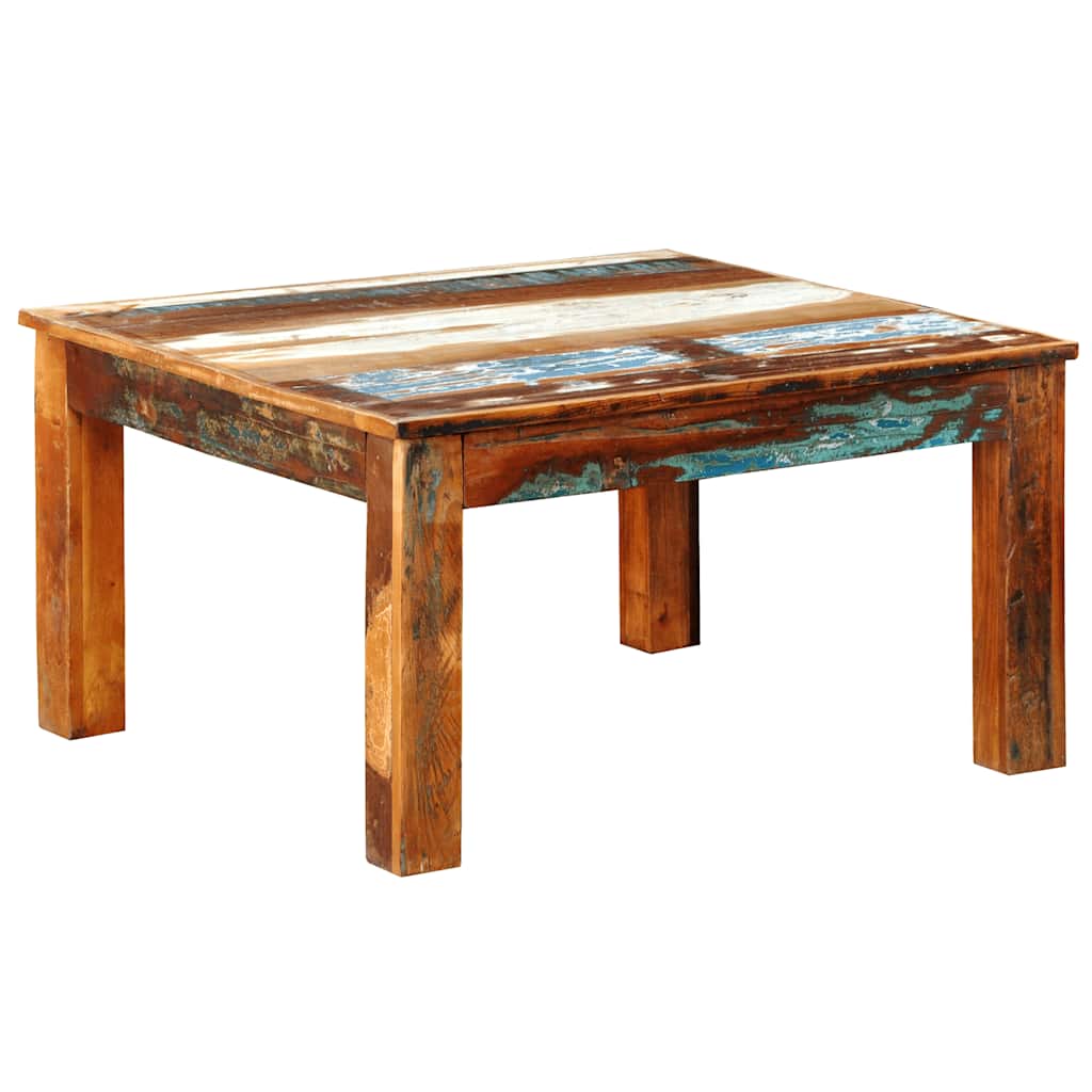 Mesa de centro quadrada em madeira reciclada