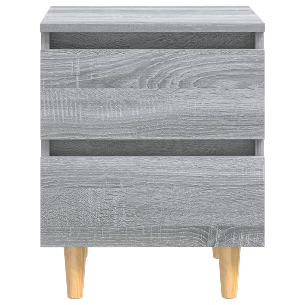 Mesas cabeceira c/ pernas madeira 2pcs 40x35x50 cm sonoma cinza