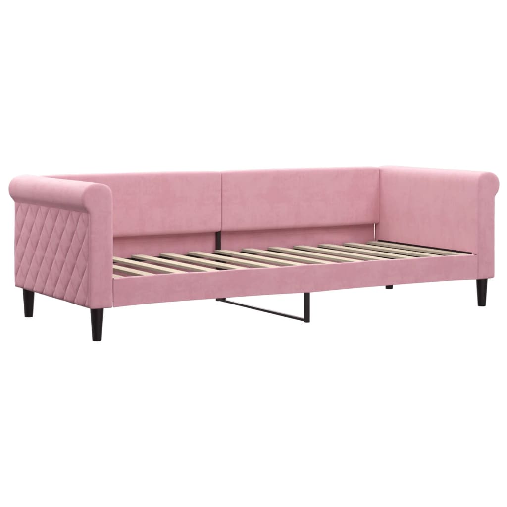 Sofá-cama com colchão 80x200 cm veludo rosa