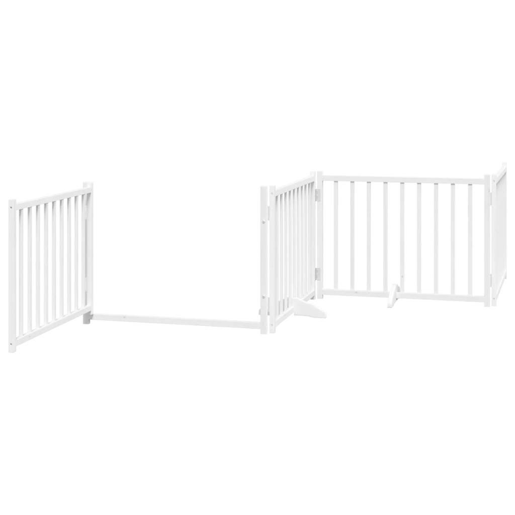 Portão p/ cães com porta dobrável 4 painéis 320 cm abeto branco