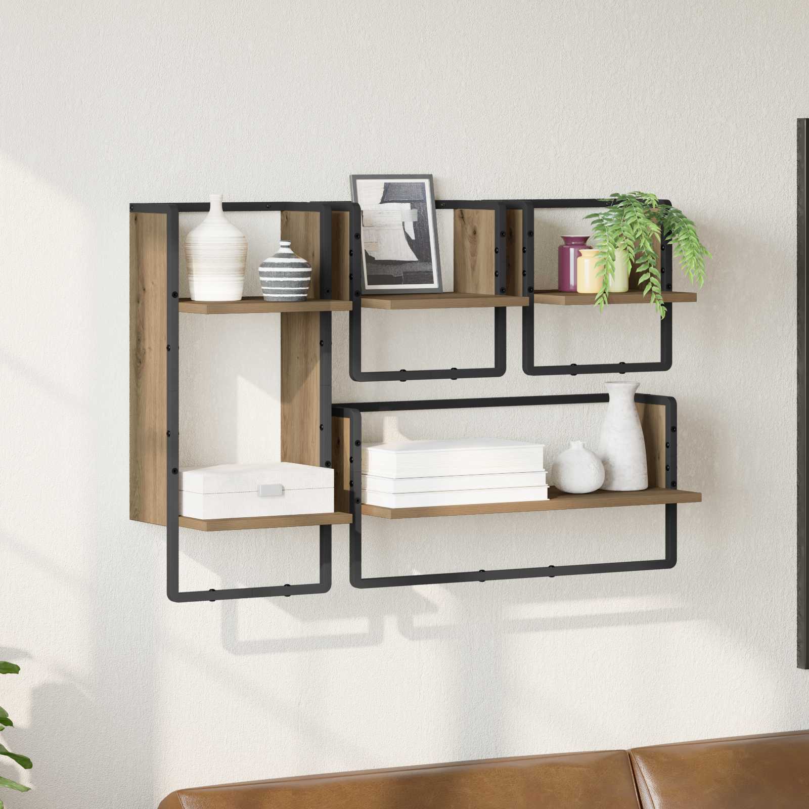 Conjunto de prateleiras de parede montagem na parede 4 unid.