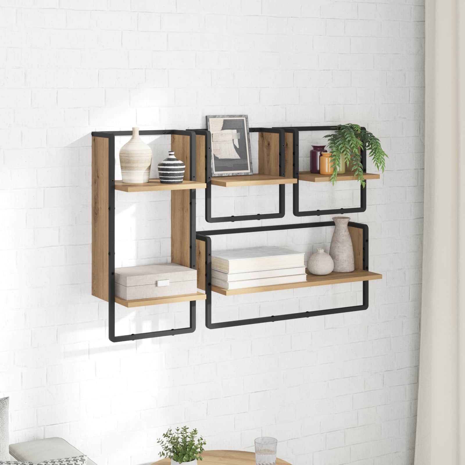 Conjunto de prateleiras de parede montagem na parede 4 unid.