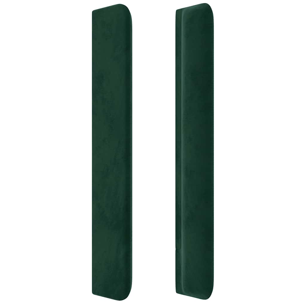 Cabeceira cama c/ abas veludo 83x16x118/128 cm verde-escuro