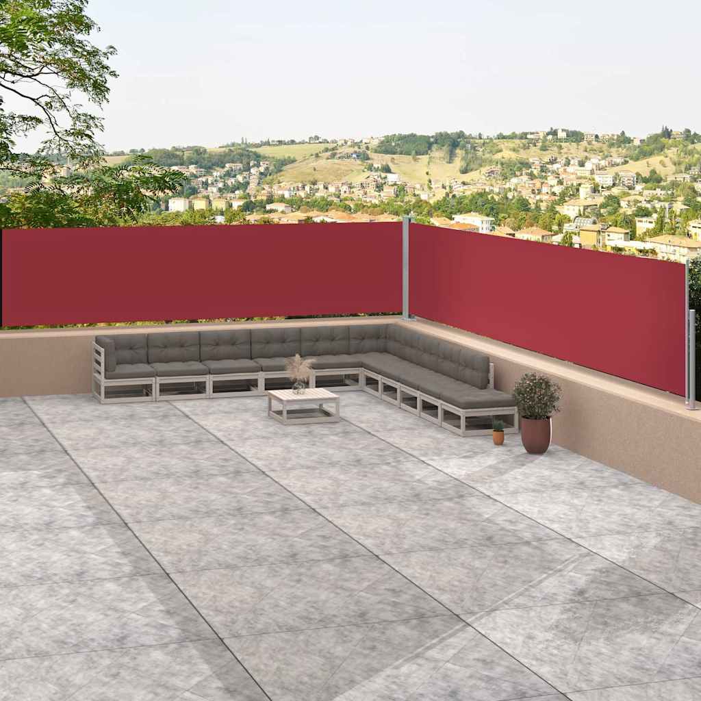 Toldo lateral retrátil 117x1200 cm vermelho