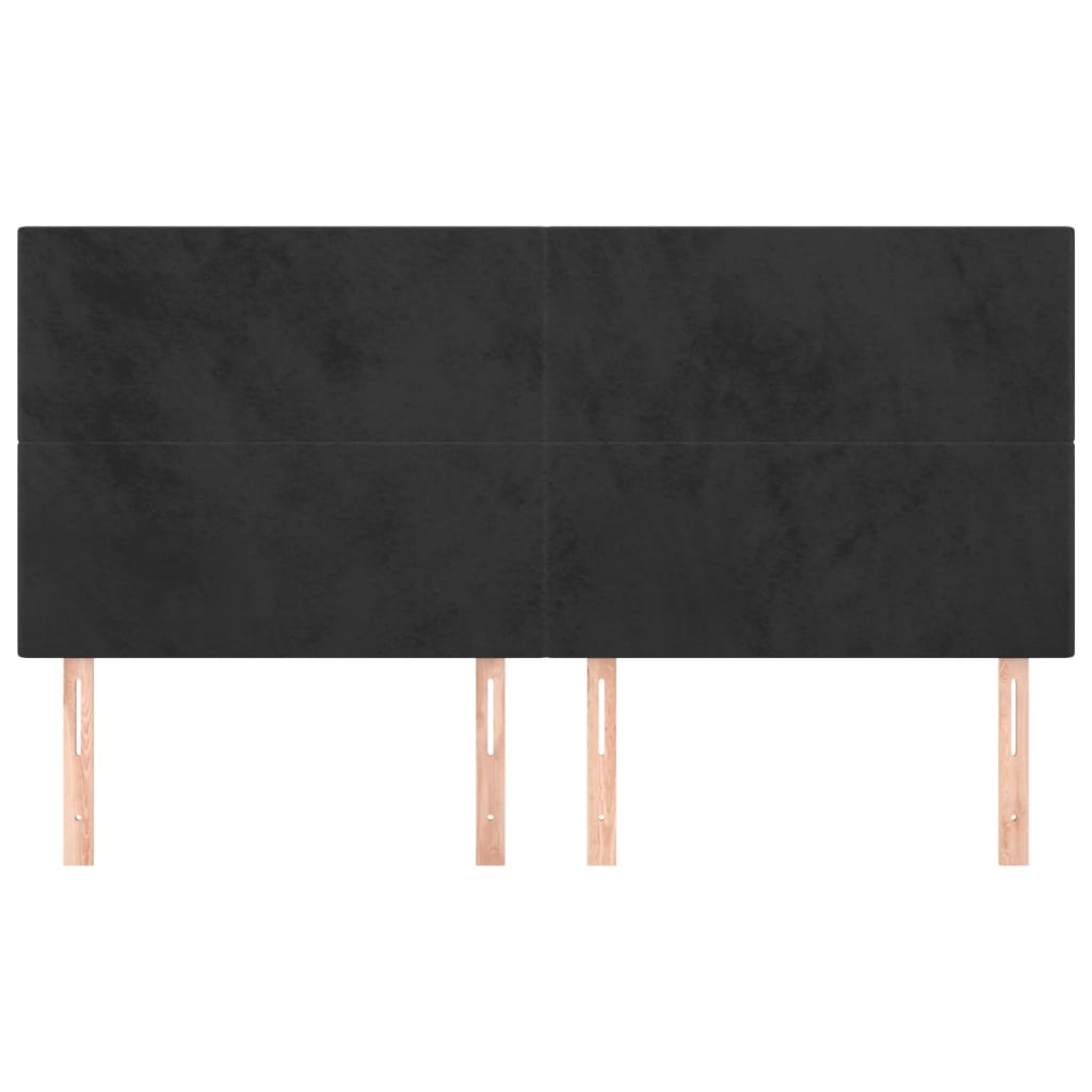 Cabeceira preta 180x5x118/128 cm veludo