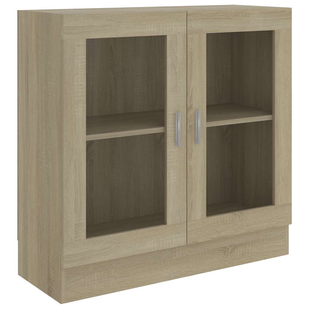 Armário vitrine derivados de madeira carvalho sonoma
