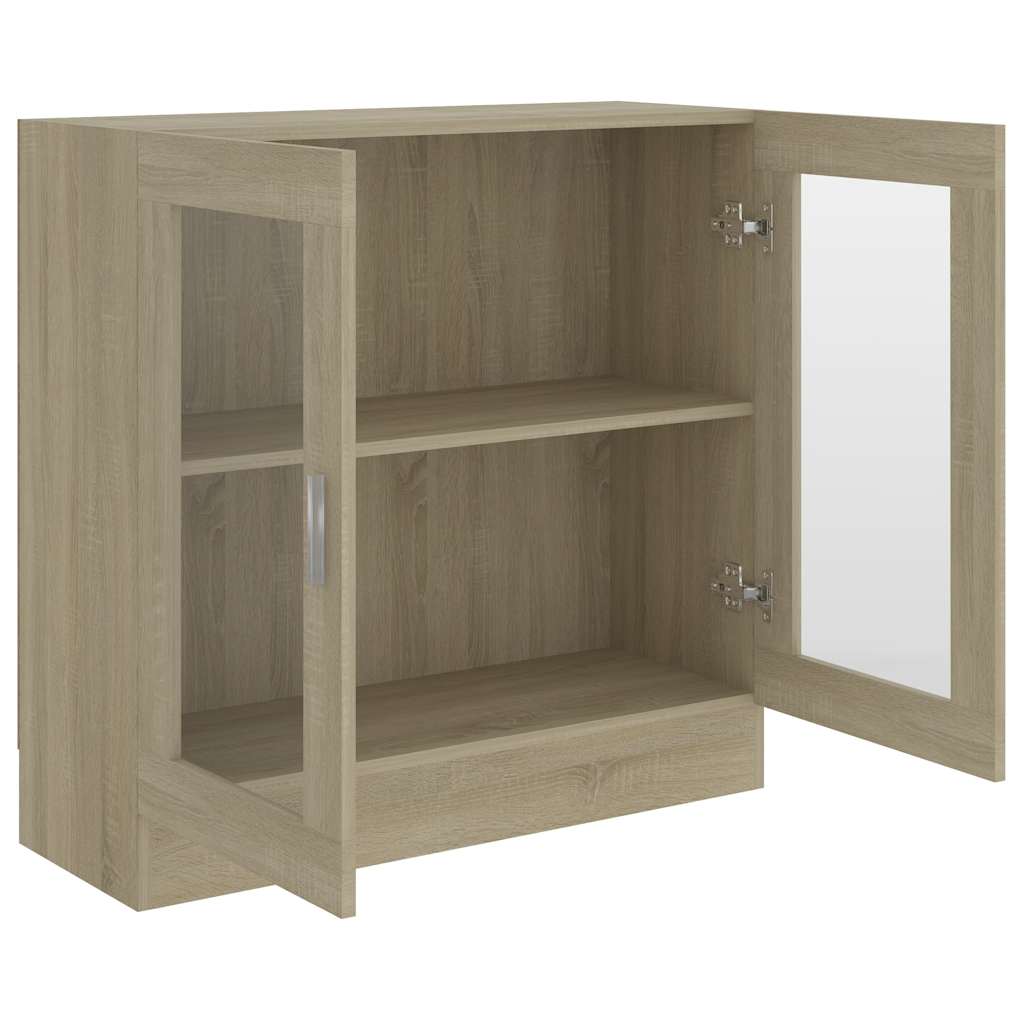 Armário vitrine derivados de madeira carvalho sonoma