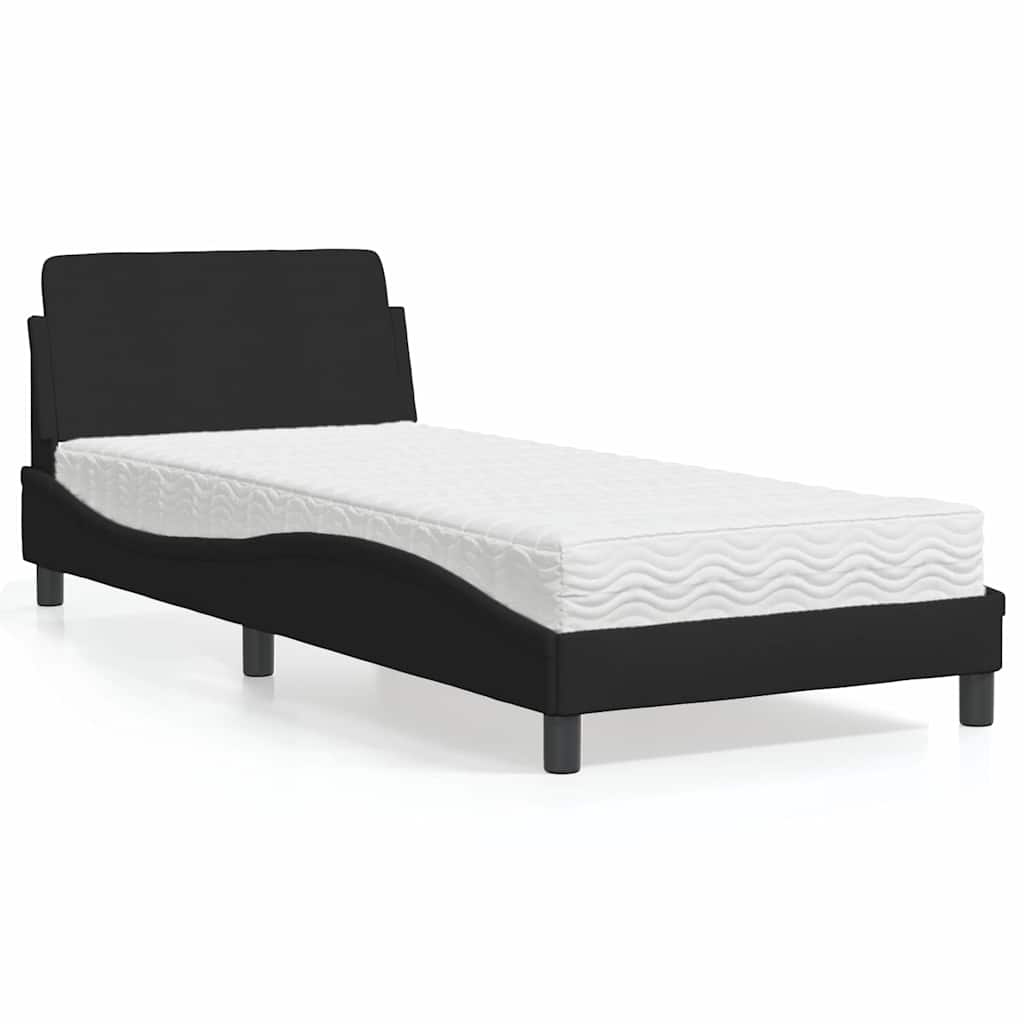 Cama com colchão dover 90x200 cm tecido preto