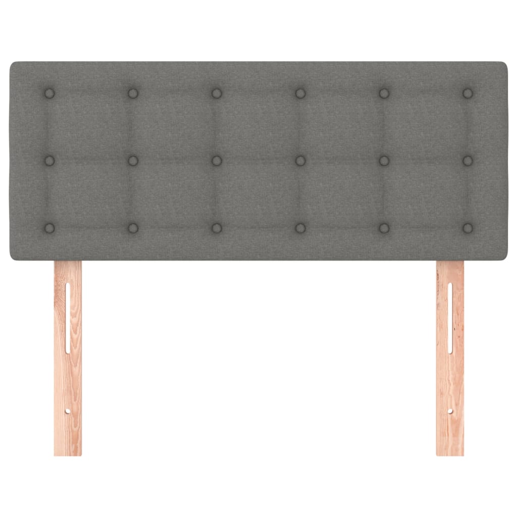 Cabeceira de cama tecido 90x5x78/88 cm cinzento-escuro