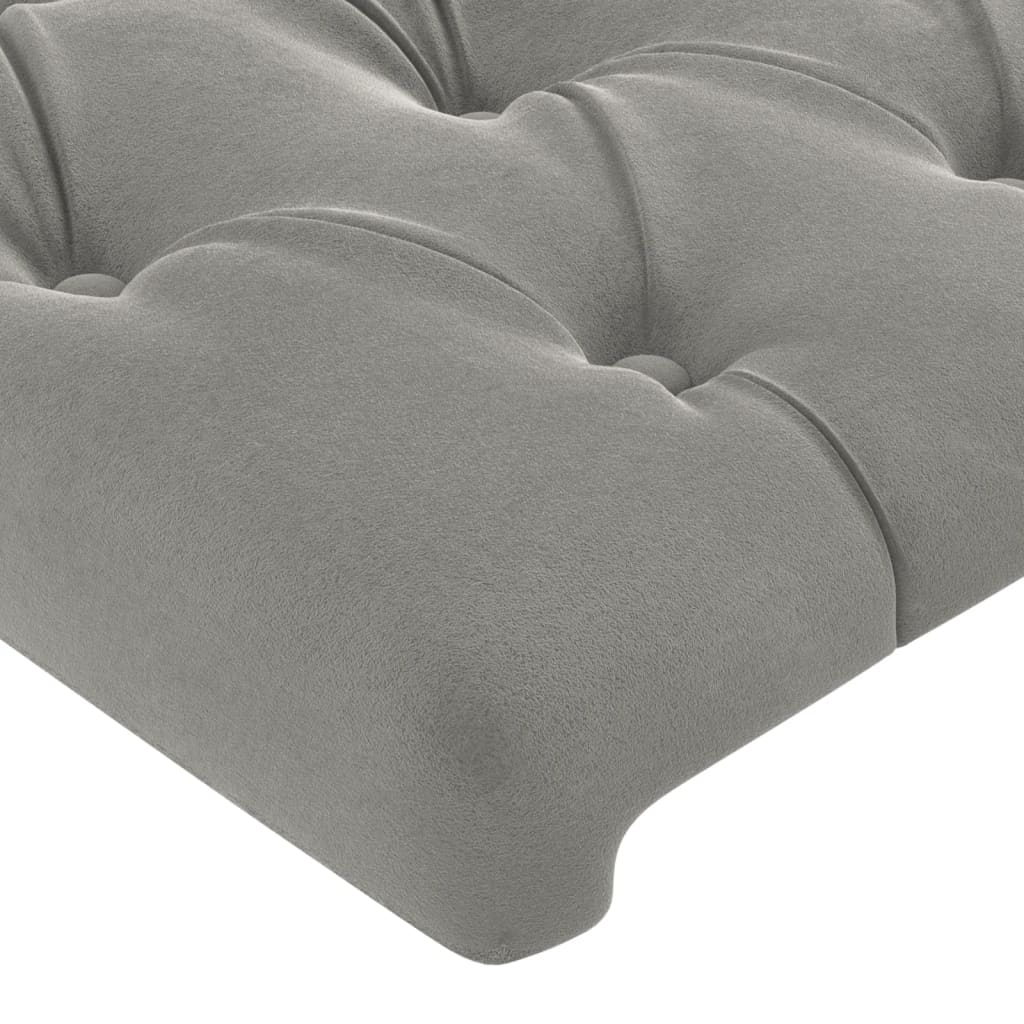 Cabeceira cinza claro 180x7x118/128 cm veludo