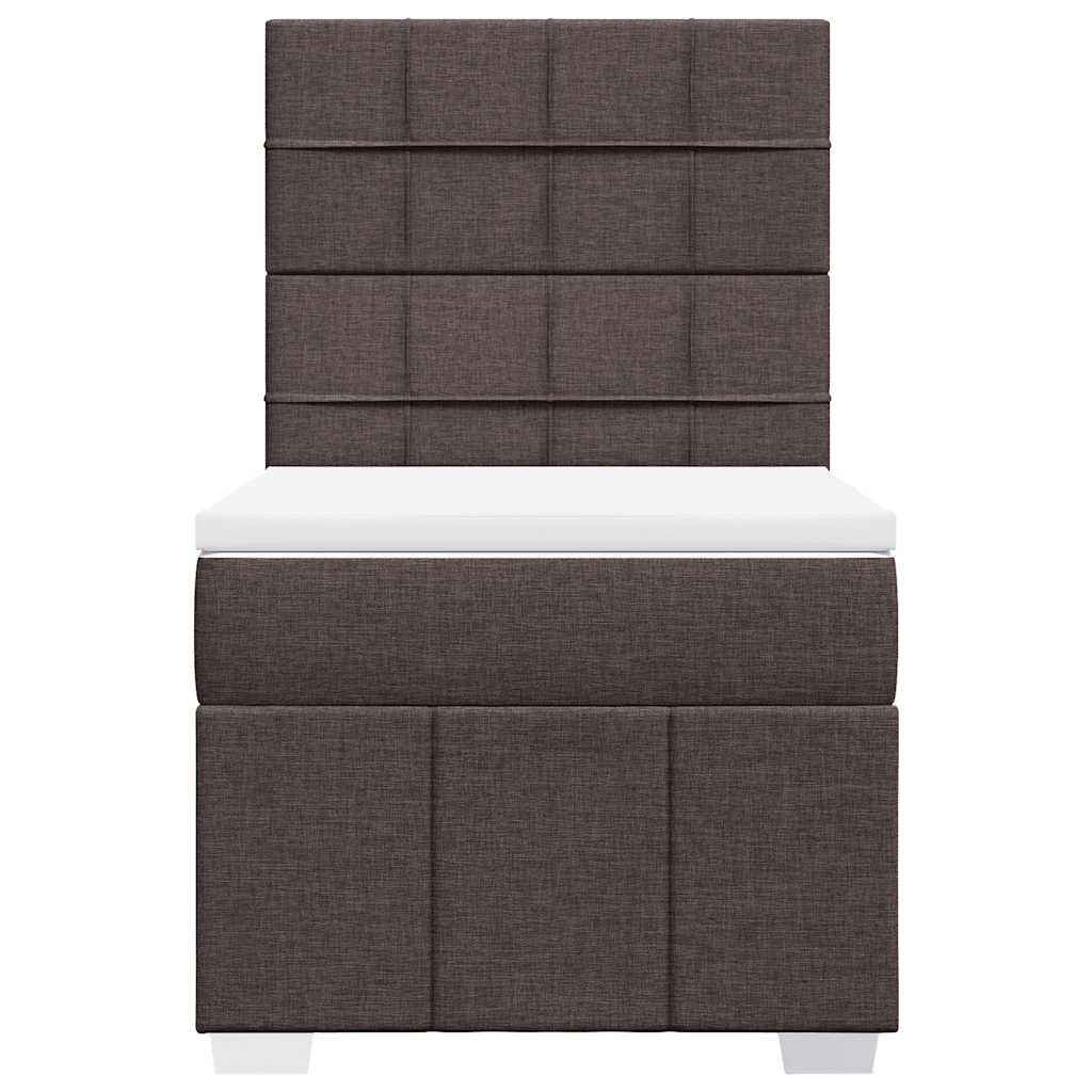 Cama com molas/colchão 90x200 cm tecido castanho-escuro