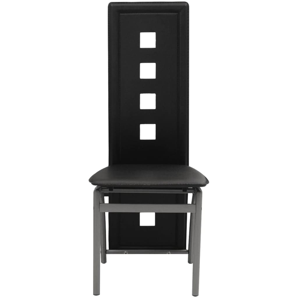 Cadeiras de jantar 2 pcs couro artificial preto