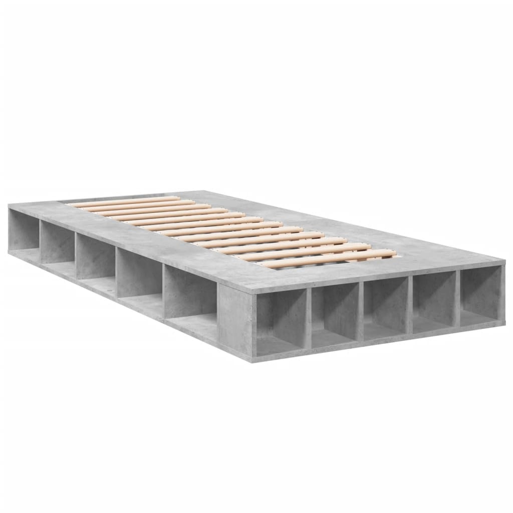 Estrutura de cama 90x190 cm derivados de madeira cinza cimento