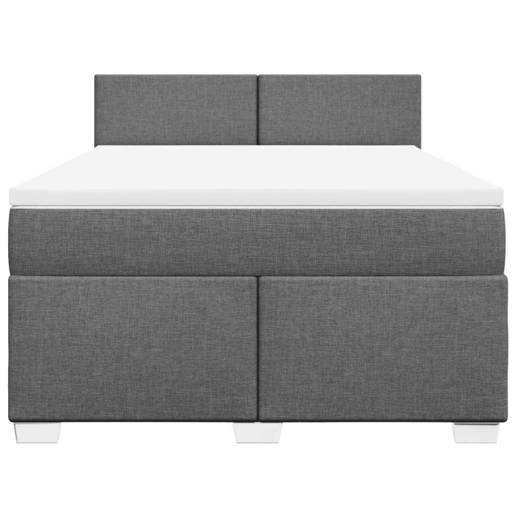 Cama com molas/colchão 140x200 cm tecido cinzento-escuro