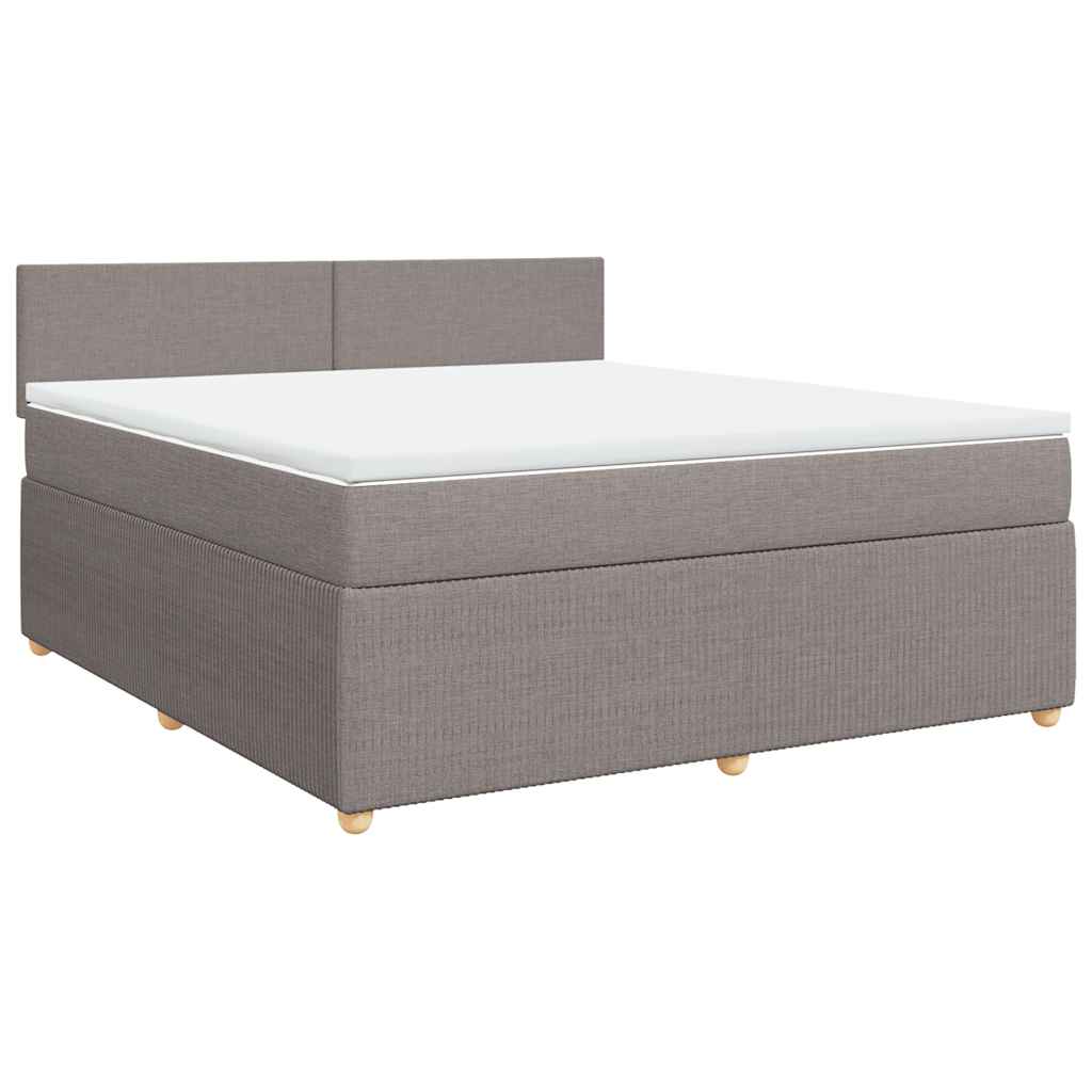 Cama com molas/colchão 180x200 cm tecido castanho-acinzentado