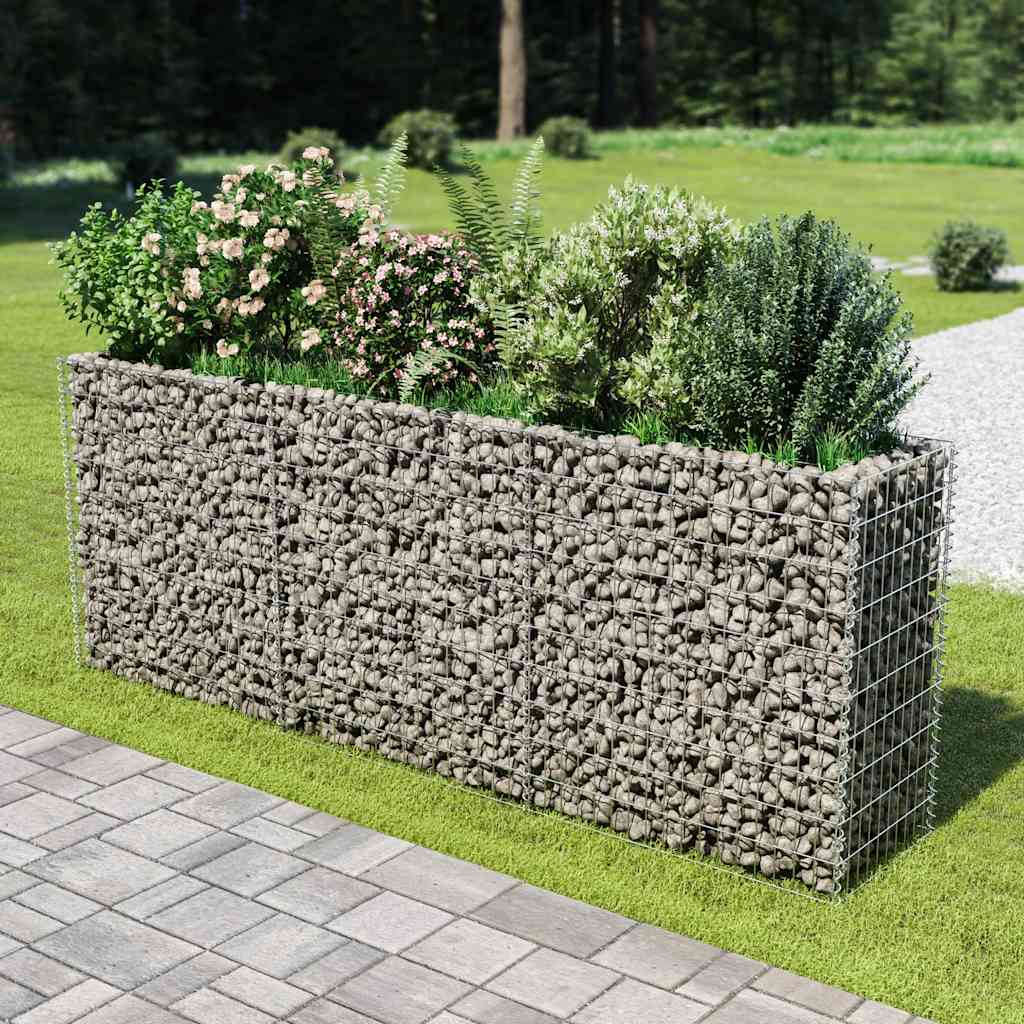 Canteiro elevado/cesto gabião 270x50x100 cm aço galvanizado