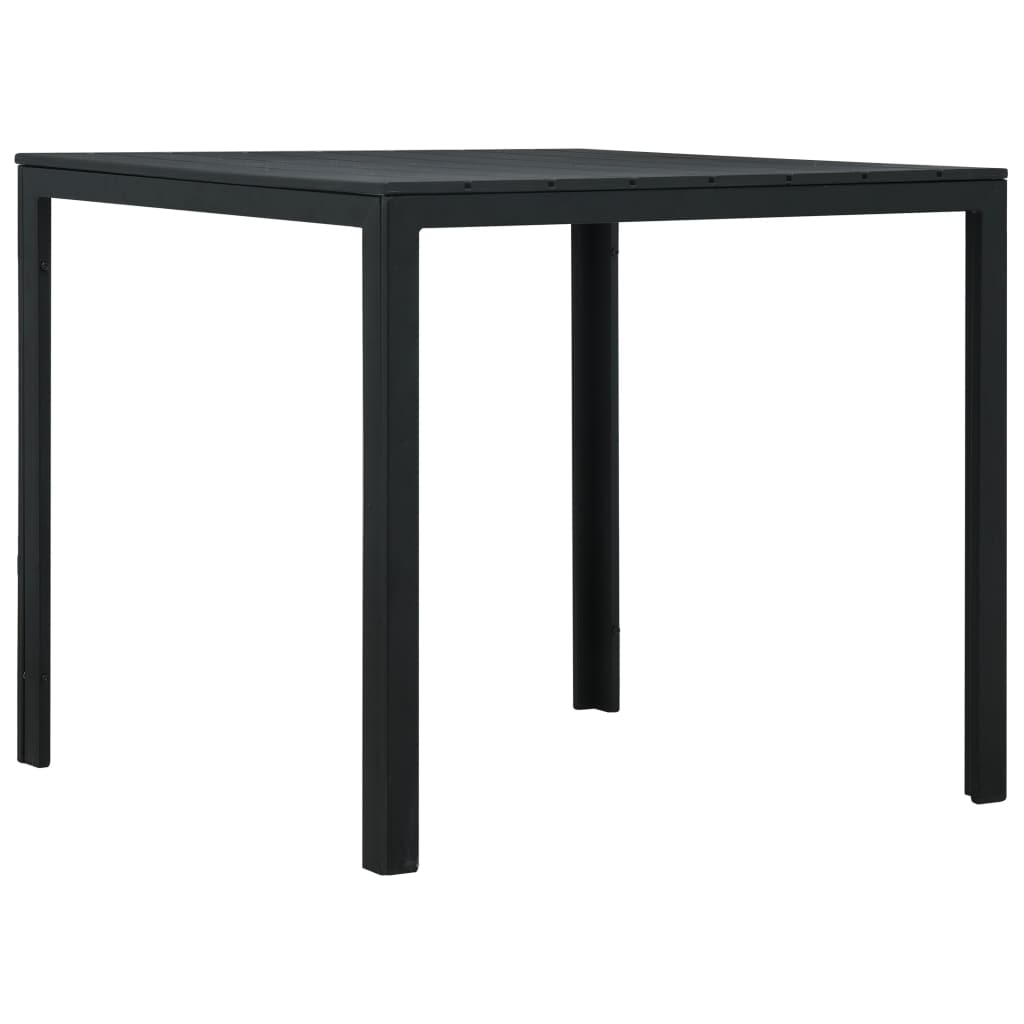 Mesa de centro 78x78x74 cm pead aspeto madeira preto