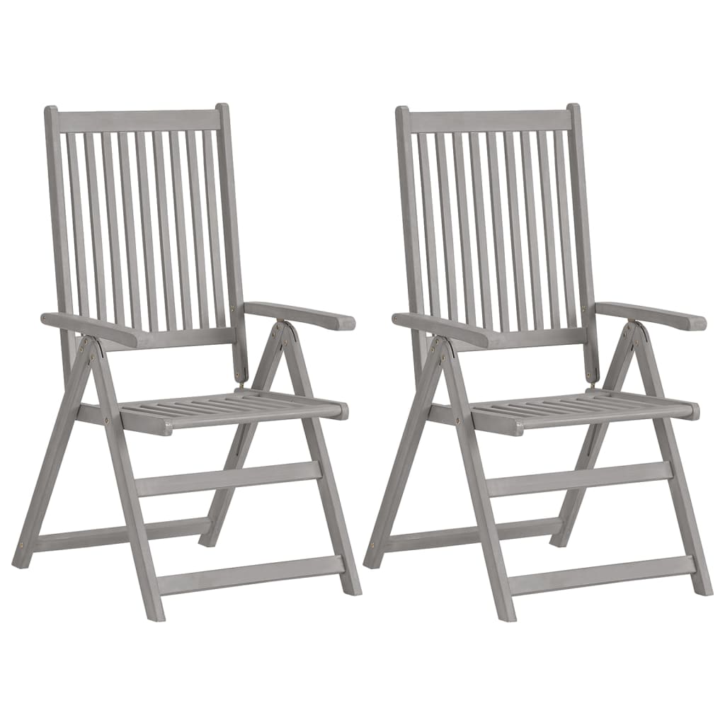 Cadeiras jardim reclináveis c/ almofadões 4 pcs acácia maciça