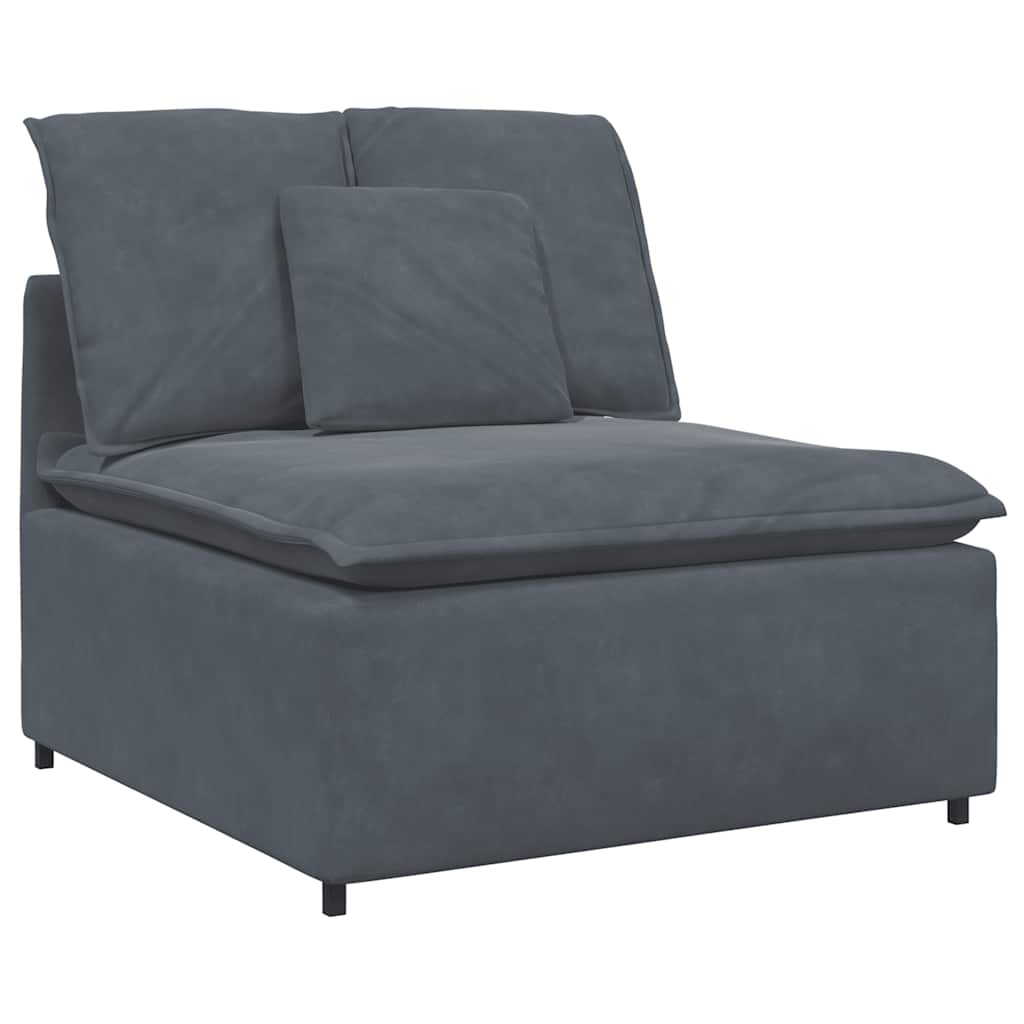Sofá modular com almofadas cinzento-escuro