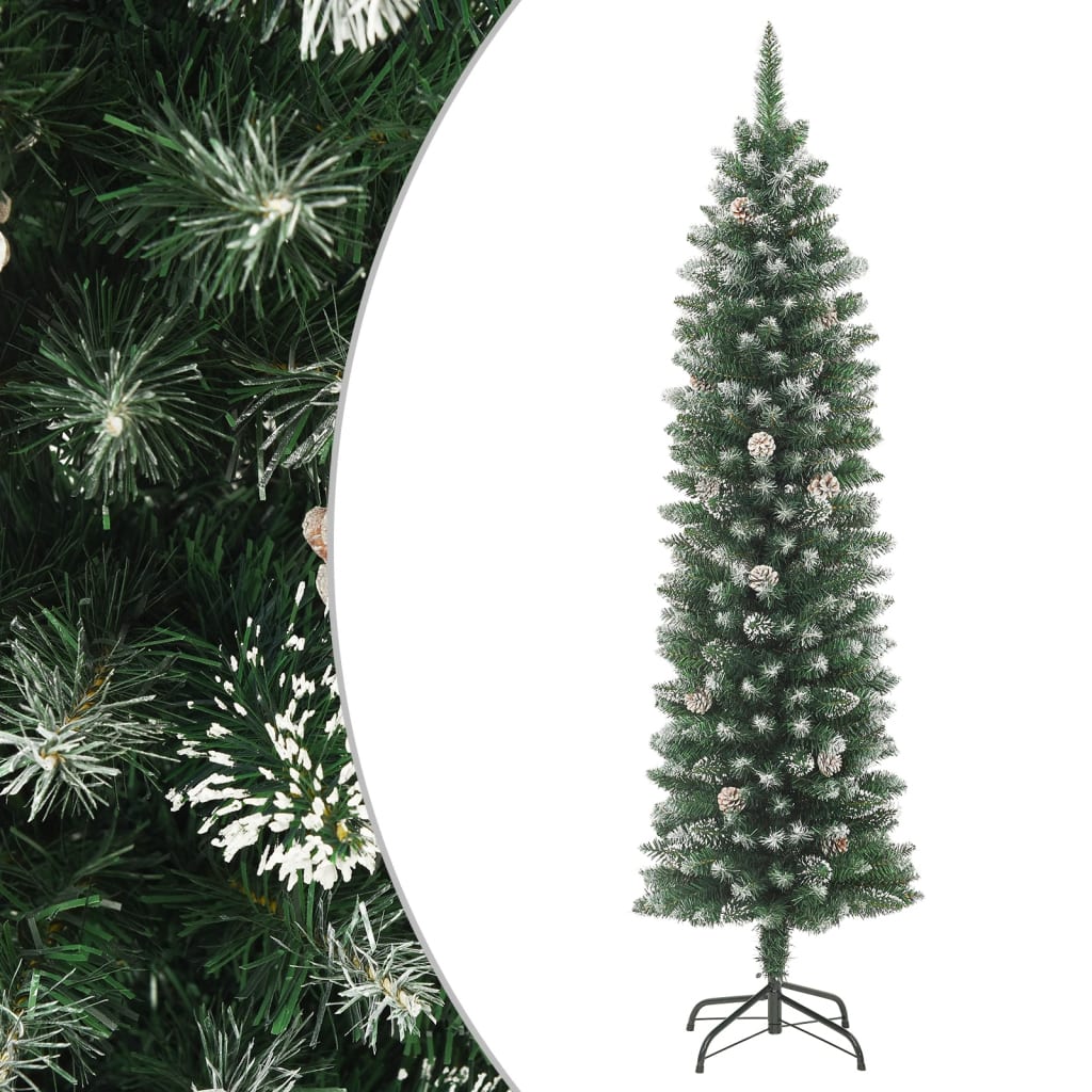 Árvore de natal artificial fina com suporte 120 cm PVC