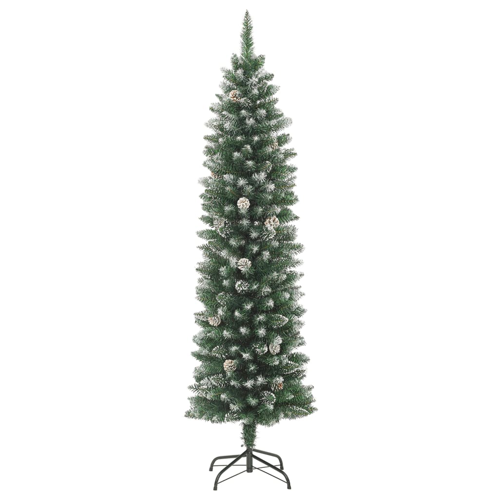 Árvore de natal artificial fina com suporte 120 cm PVC