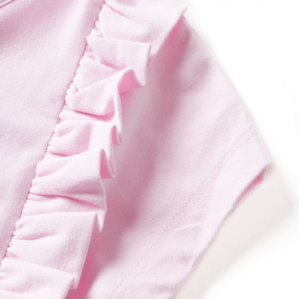 Vestido de criança com folhos rosa-claro 104
