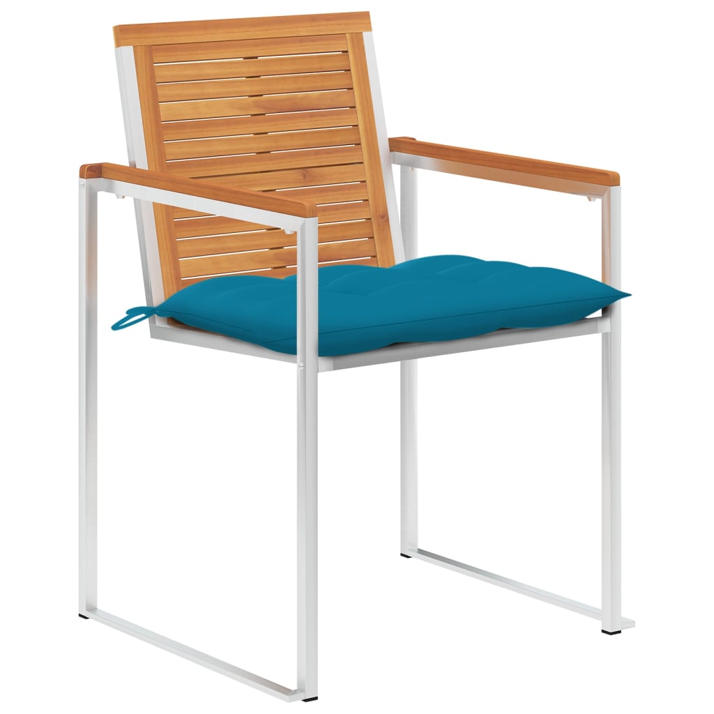 Cadeiras de jardim 8 pcs c/ almofadões madeira de acácia maciça