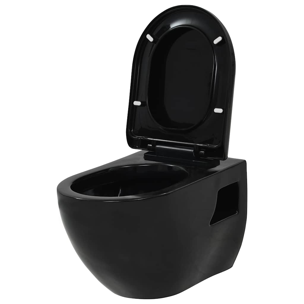 Sanita de parede com cisterna oculta, cerâmica, preto