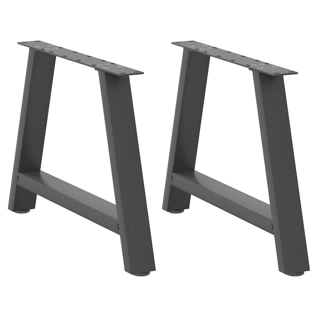 Pés para mesa de centro em formato a, 2 peças, antracite, 70x (42-43) cm, aço