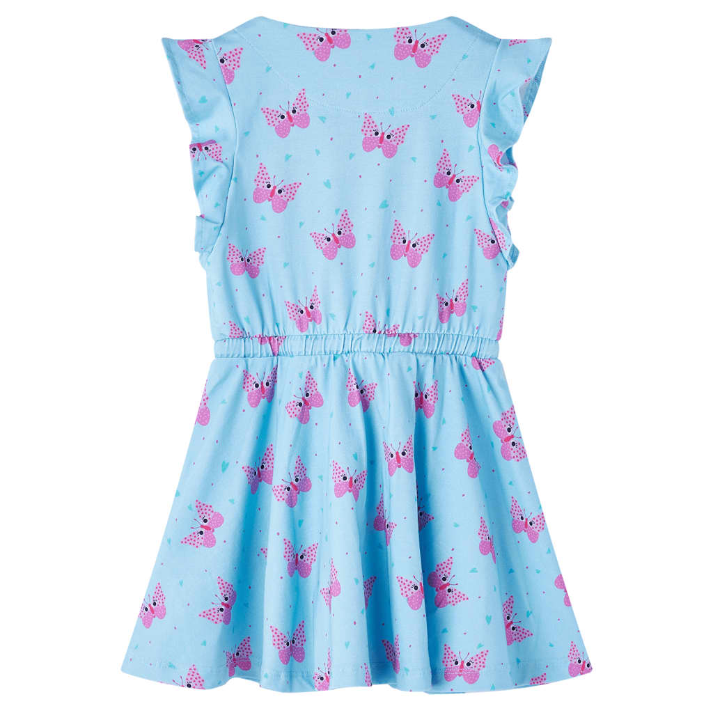 Vestido sem mangas para criança com botões azul 128