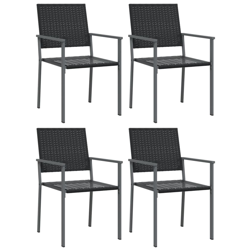 5 Pcs conjunto de jantar p/ jardim vime PE e aço