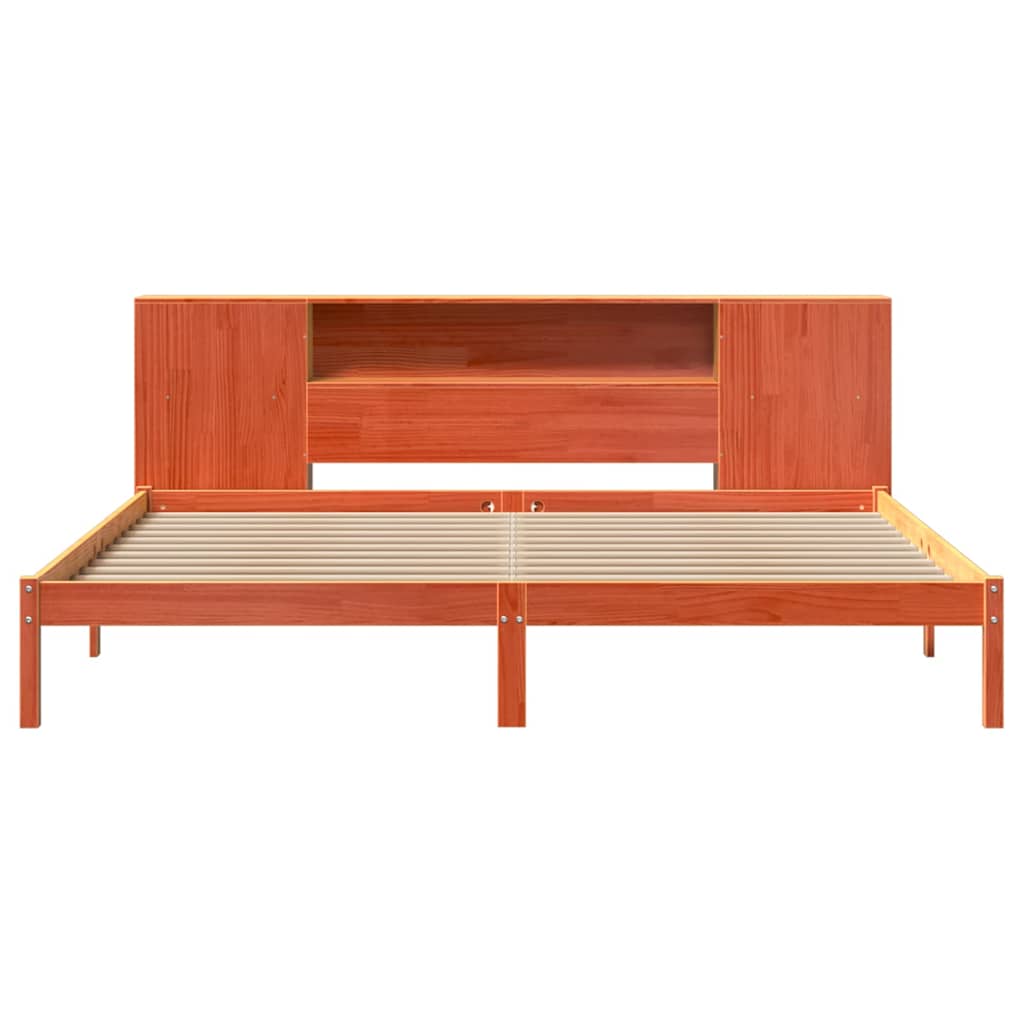 Cama com estante sem colchão 200x200 cm pinho maciço