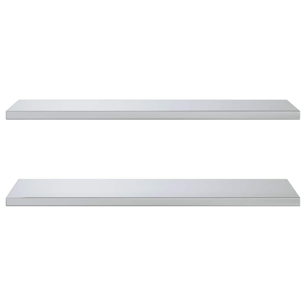 Prateleiras de parede 2 pcs 100x40 cm aço inoxidável prateado