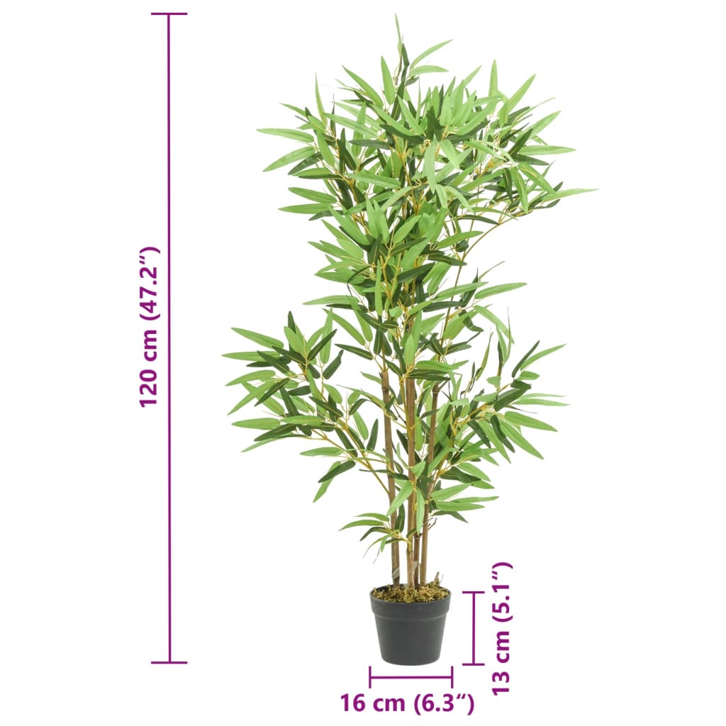 Árvore de bambu artificial 552 folhas 120 cm verde