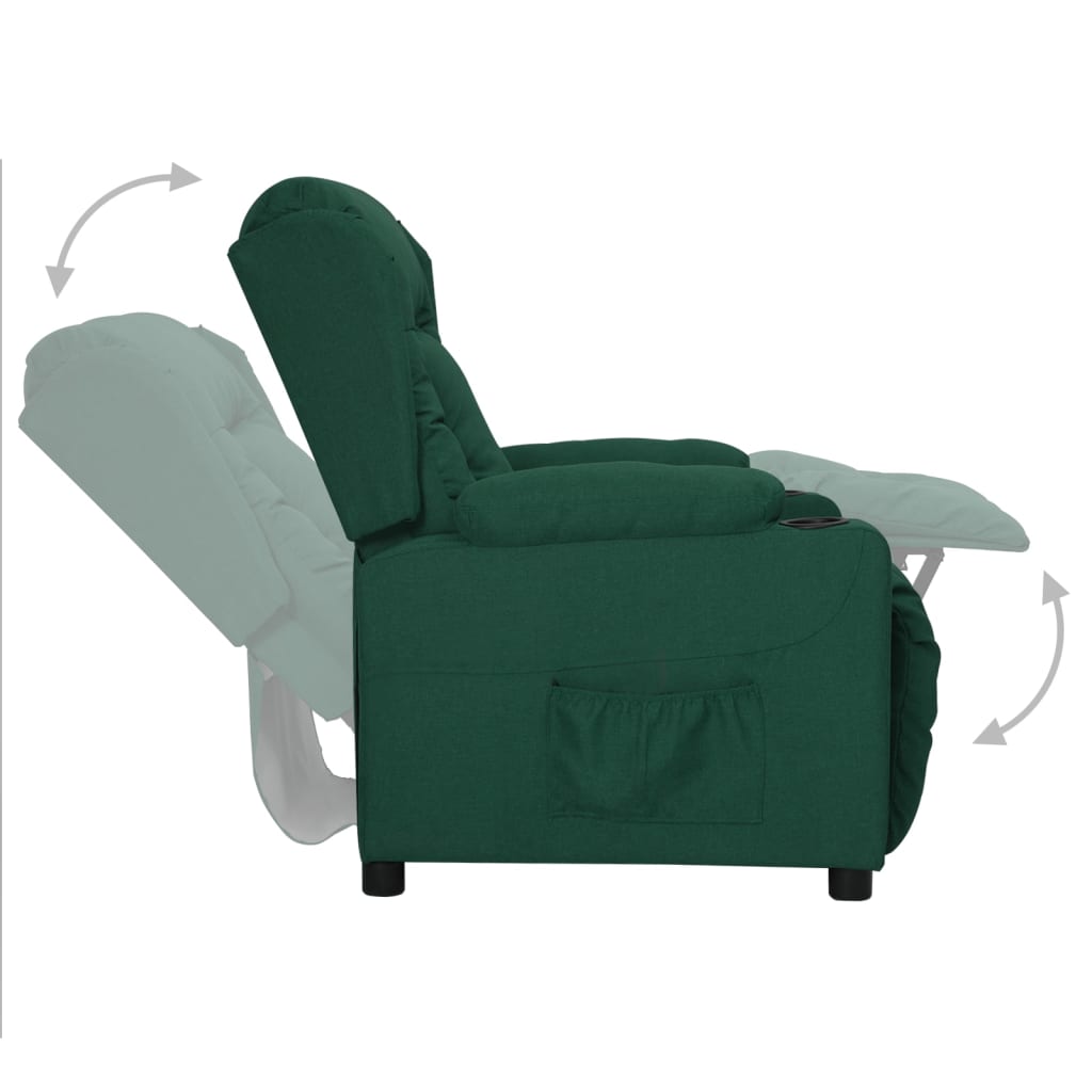 Poltrona reclinável tecido verde-escuro