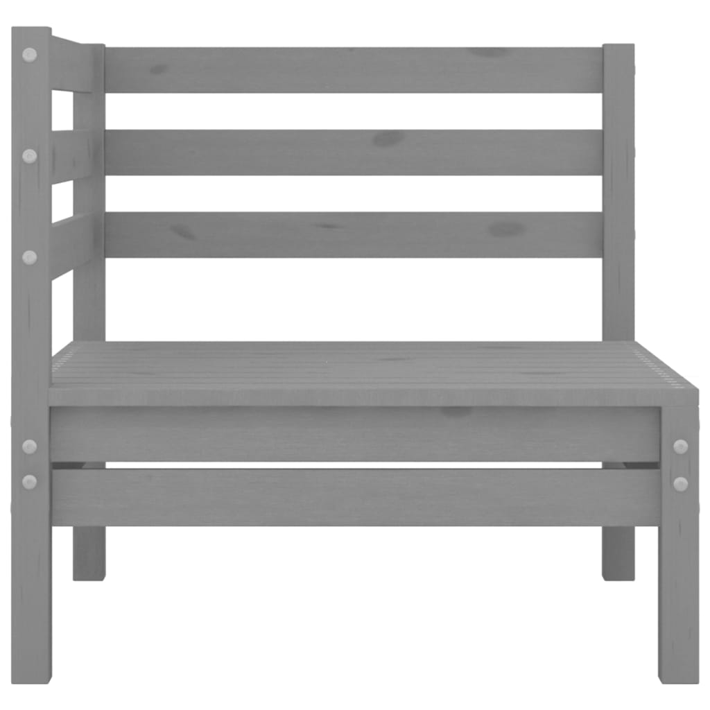 4 Pcs conjunto lounge de jardim pinho maciço cinzento