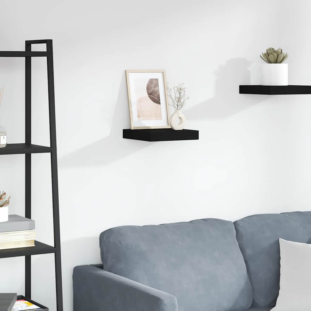 Prateleira parede suspensa 23x23,5x3,8 cm MDF preto