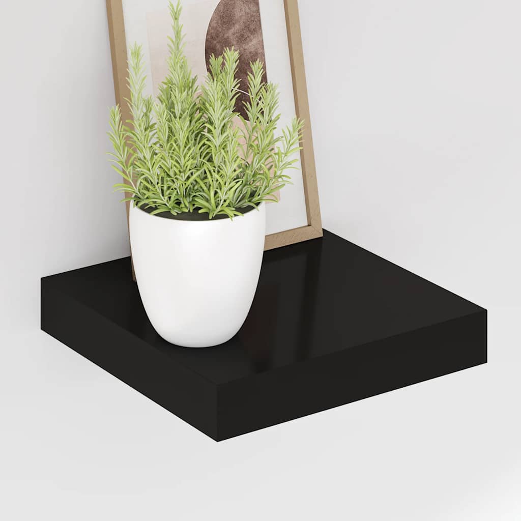 Prateleira parede suspensa 23x23,5x3,8 cm MDF preto