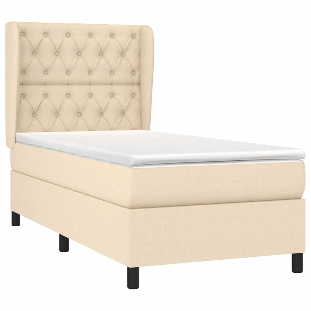 Cama com molas/colchão 80x200 cm tecido cor crème