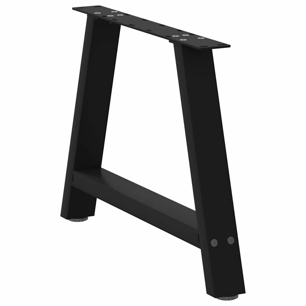 Pés para mesa de centro em formato a, 2 peças, preto, 70x (42-43) cm, aço