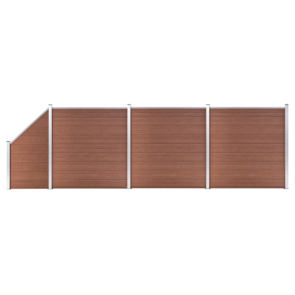 Painel vedação wpc 3 quadrados + 1 inclinado 619x186cm castanho