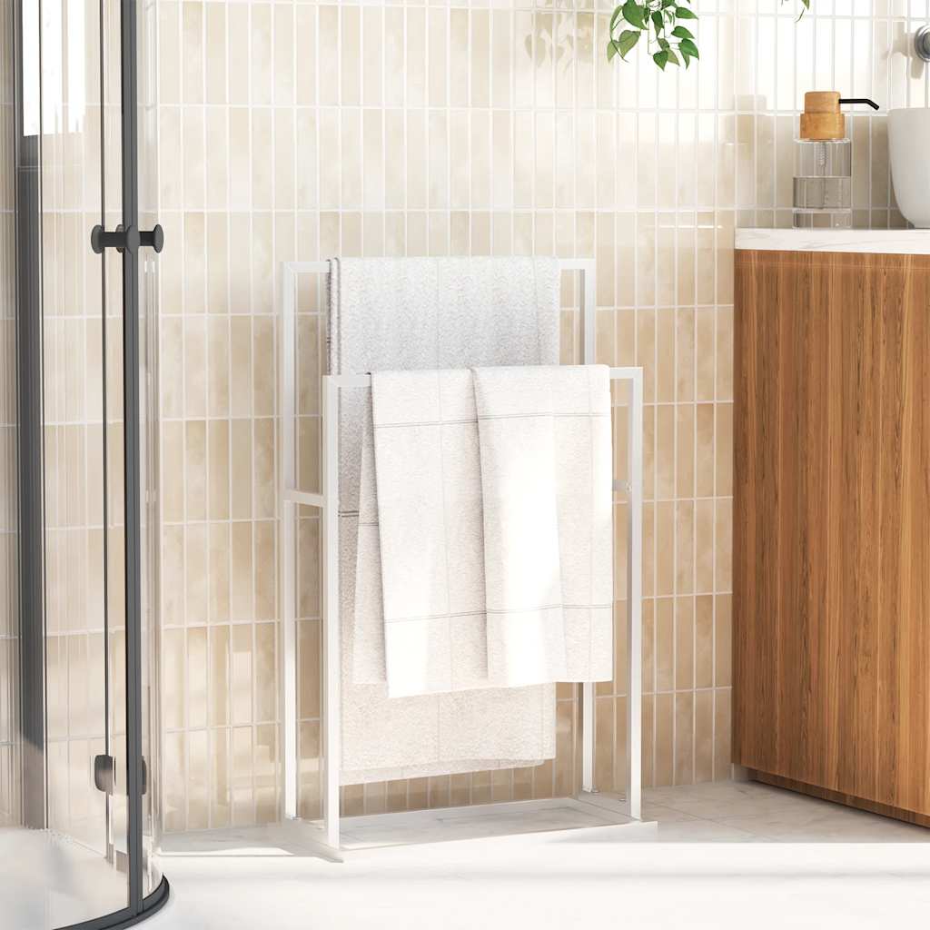 Toalheiro de pé 48x24x78,5 cm ferro branco