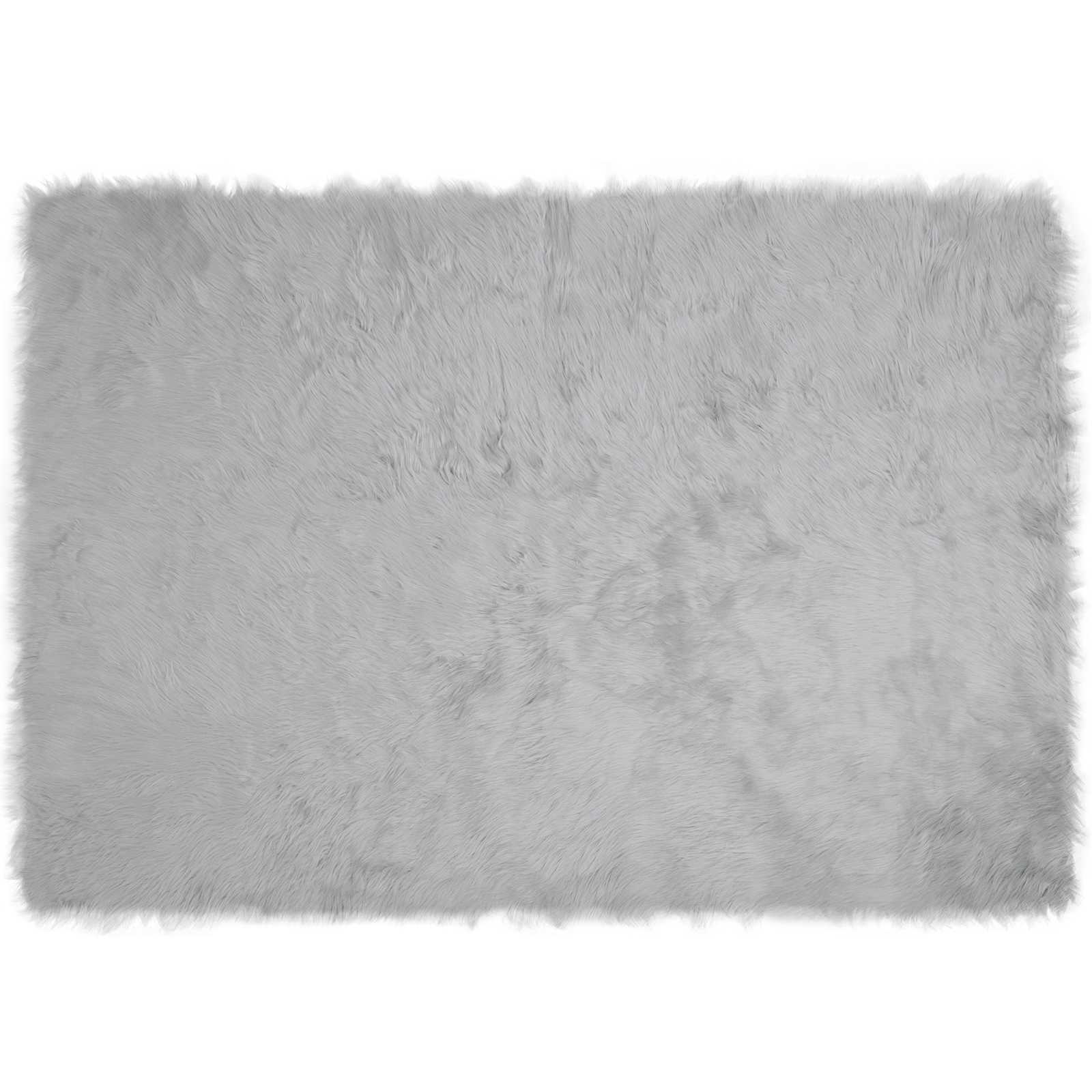 Tapete de de ovelha sintética tafalla cinzento 120 x 170 cm