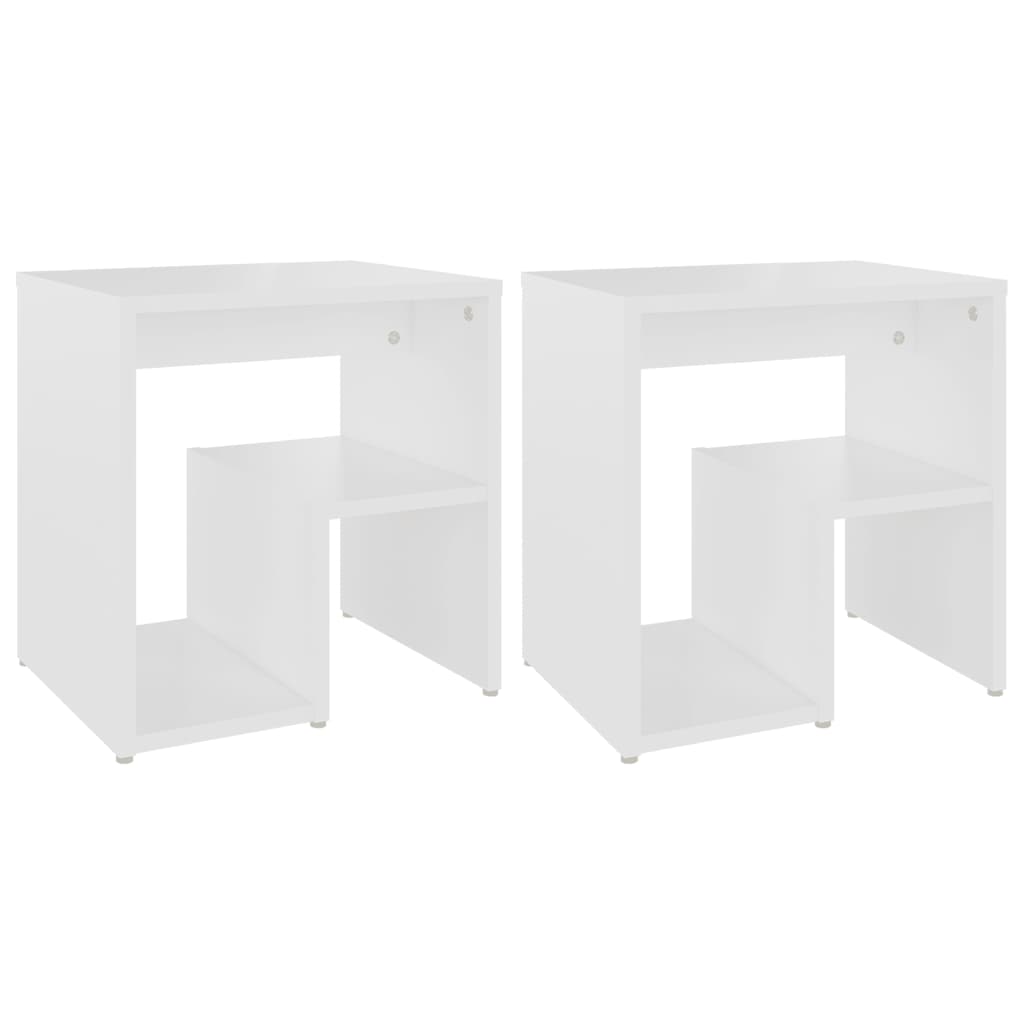 Mesas de cabeceira 2 pcs 40x30x40 cm derivados madeira branco