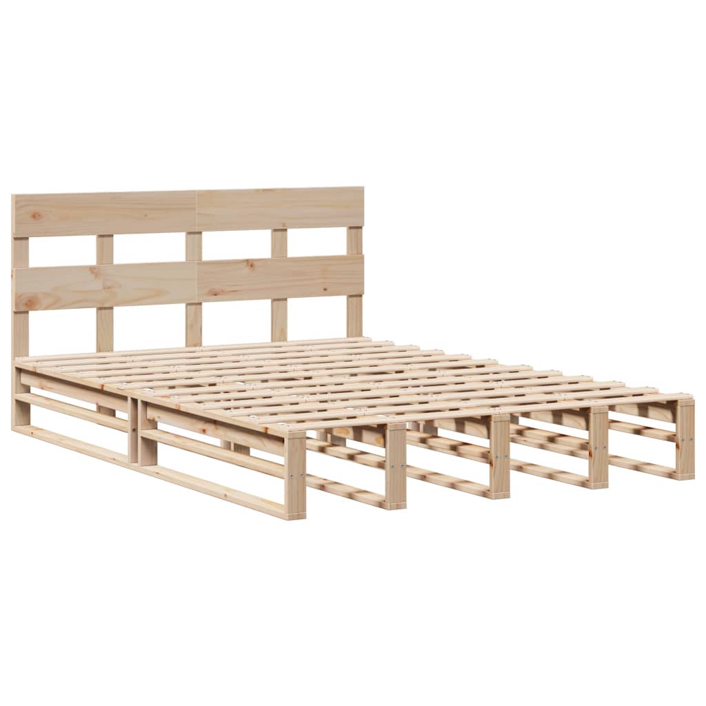 Cama sem colchão 150x200 cm madeira de pinho maciça