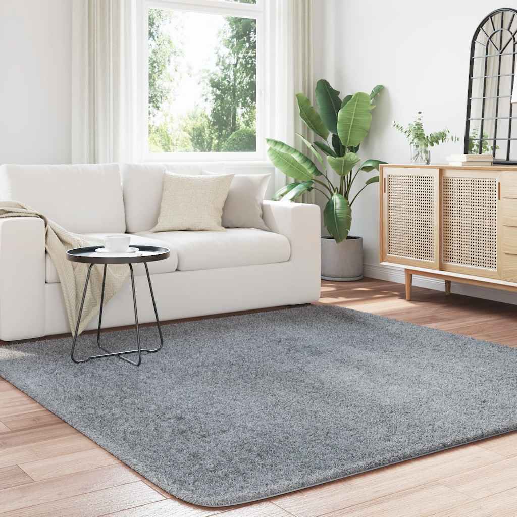 Tapete shaggy de pelo alto navarra 200x200 cm cinzento-claro