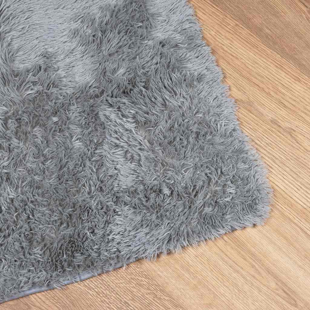 Tapete shaggy de pelo alto navarra 200x200 cm cinzento-claro
