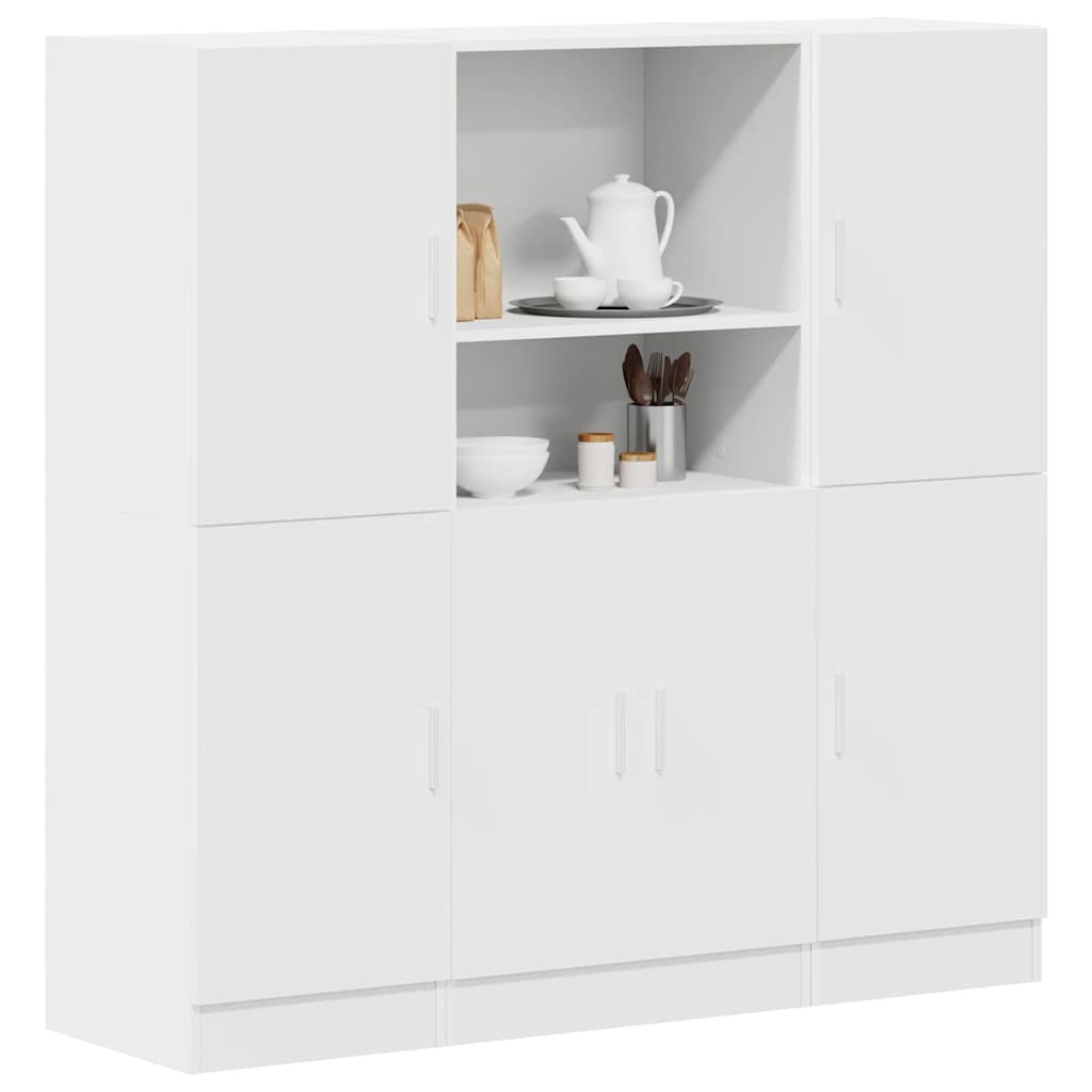 3 Pcs armário de cozinha conjunto derivados de madeira branco