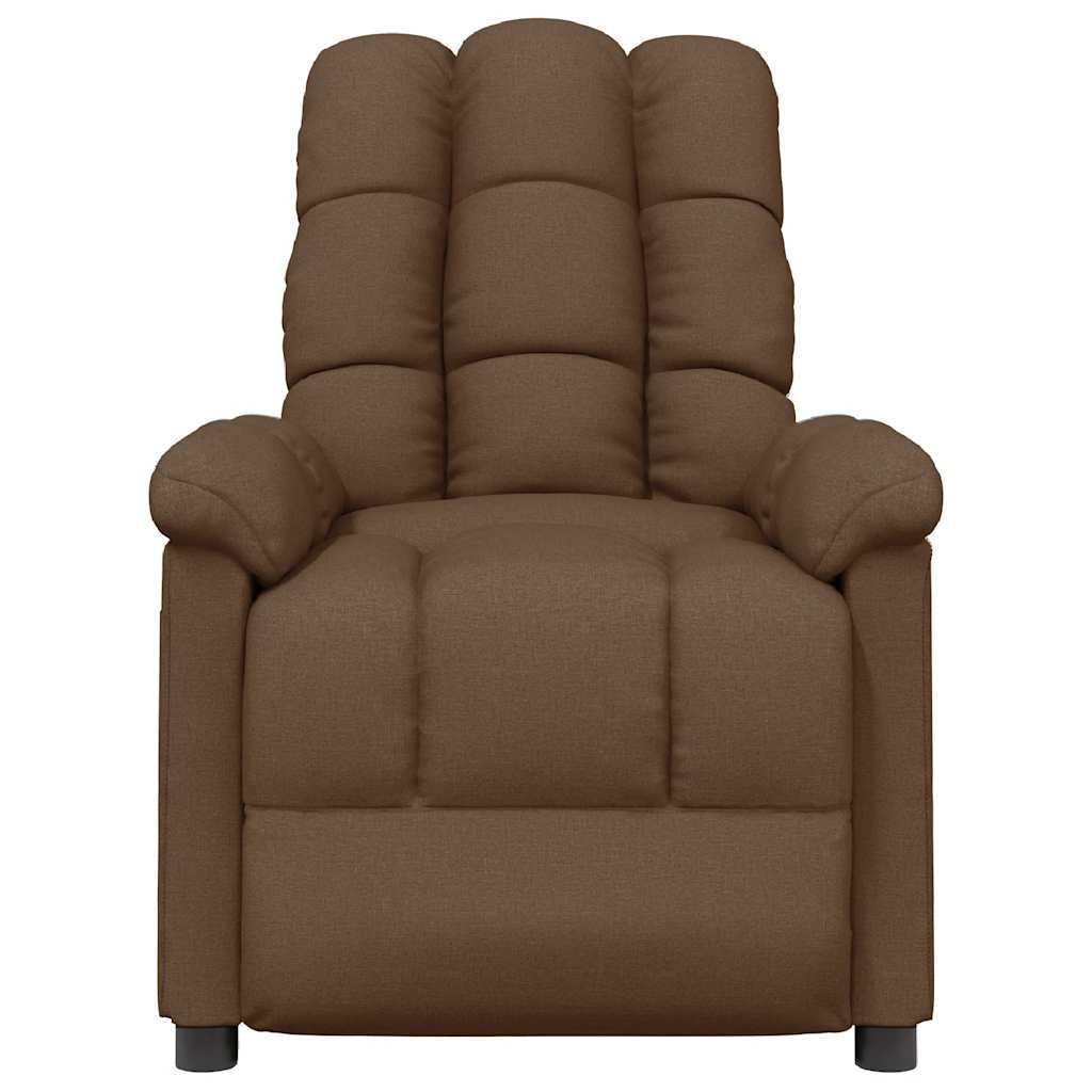 Poltrona de massagens reclinável tecido castanho